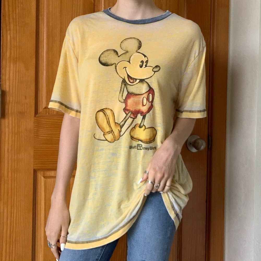 Vintage Yellow Mickey Mouse Disney Tee Shirt